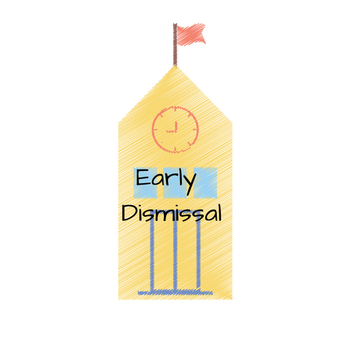 School House with text Early Dismissal