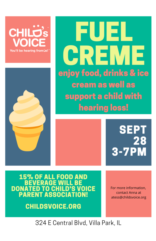 Child's Voice Dine and Share at Fuel and Creme in Villa Park